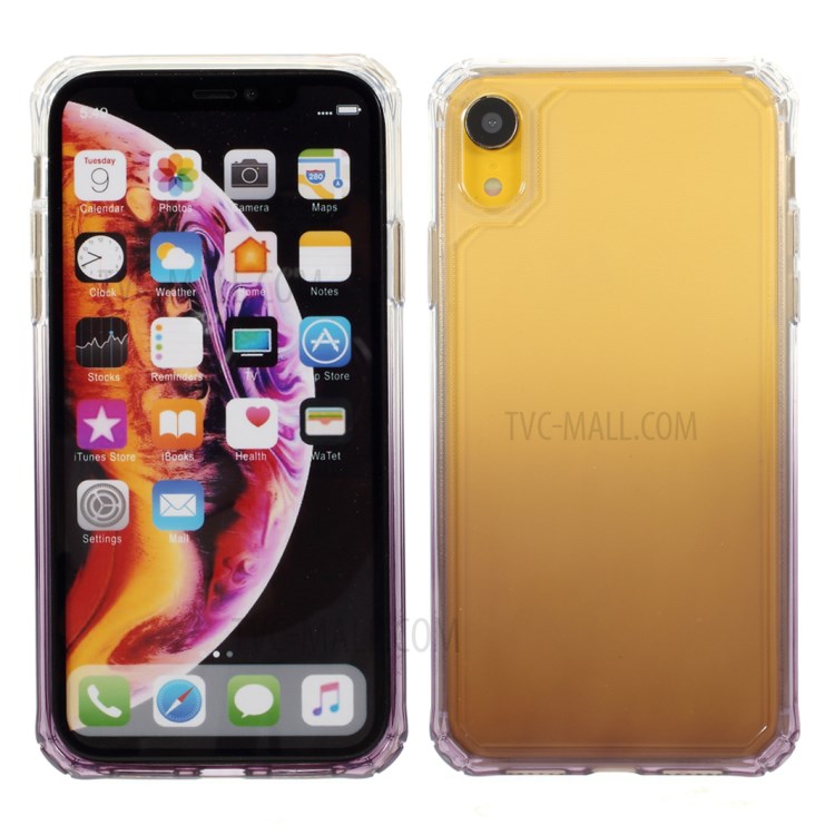 RoaR Градиент Цвета Противоударный ТПУ Телефон Случае Для Iphone XR 6.1 Дюйма - Пурпурный-1