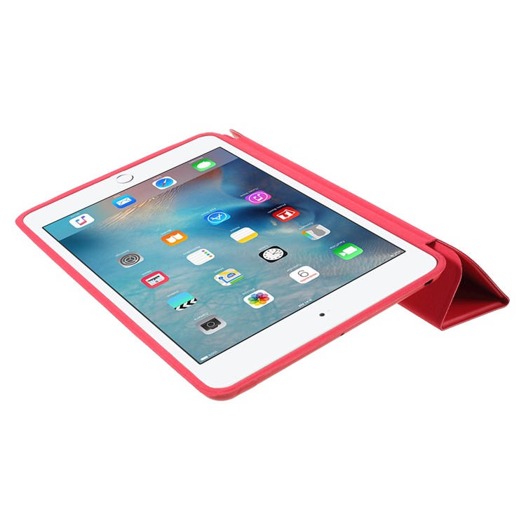 Caixa de Tablet de Couro Inteligente de Três Dobras Para Ipad Mini (2019) 7,9 Polegadas - Vermelho-4