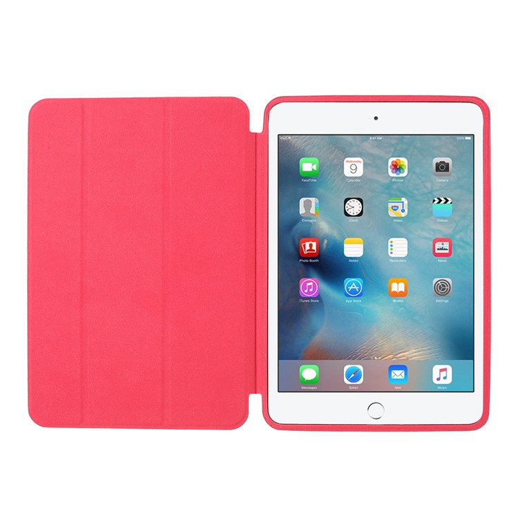 Caixa de Tablet de Couro Inteligente de Três Dobras Para Ipad Mini (2019) 7,9 Polegadas - Vermelho-5