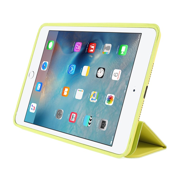 Tri-fold Stand Smart Leather Tablet Case for iPad mini (2019) 7.9 inch - Yellow-3