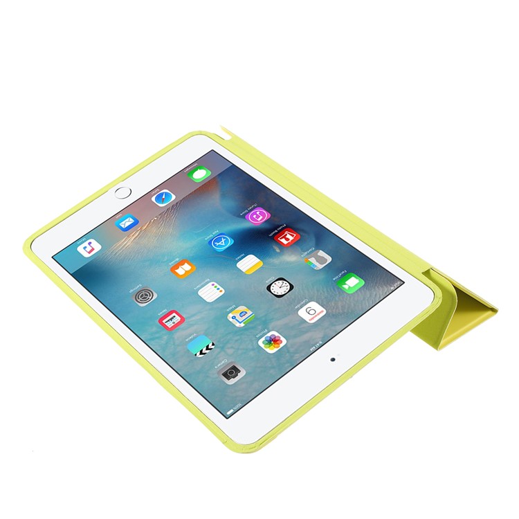 Caixa de Tablet de Couro Inteligente de Três Dobras Para Ipad Mini (2019) 7,9 Polegadas - Amarelo-4