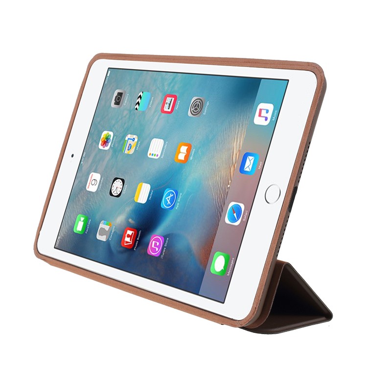 Tri-fold Stand Smart Leather Tablet Case for iPad mini (2019) 7.9 inch - Coffee-3