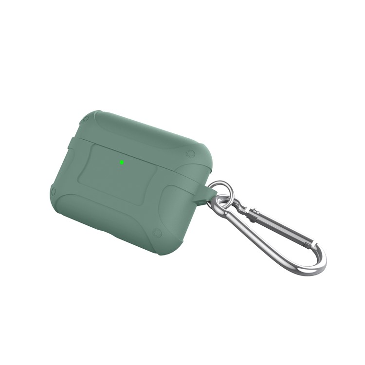 Silicone Líquido O Quinto Caso Armadura Geração Com Fivela Para Airpods Pró - Verde-11