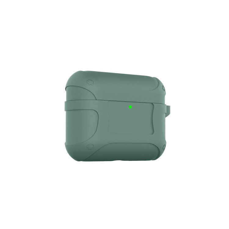 Silicone Líquido O Quinto Caso Armadura Geração Com Fivela Para Airpods Pró - Verde-4