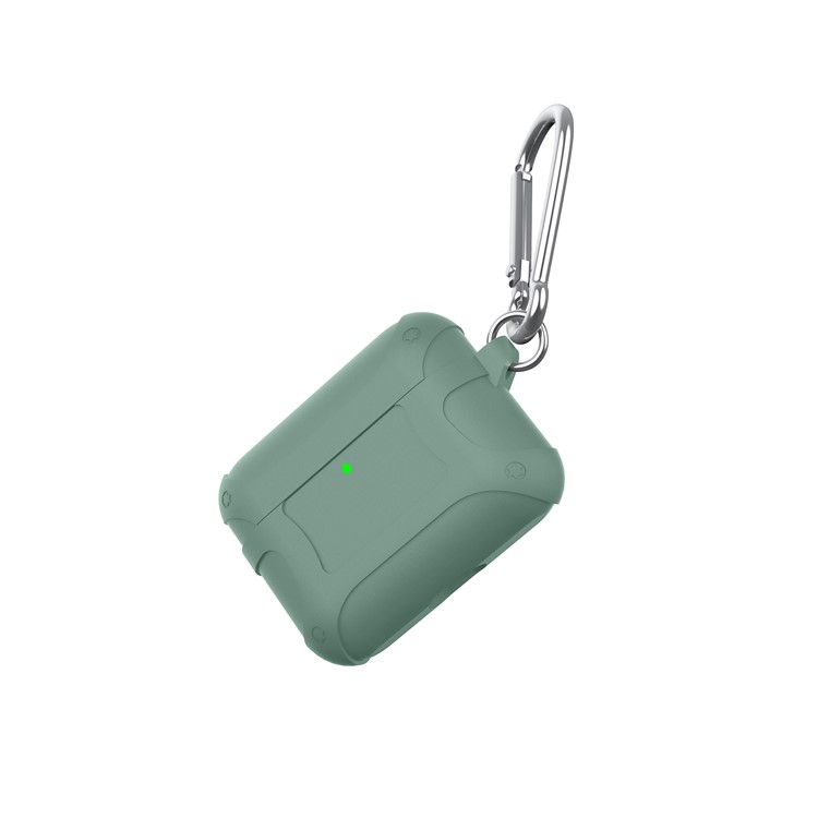 Silicone Líquido O Quinto Caso Armadura Geração Com Fivela Para Airpods Pró - Verde-6