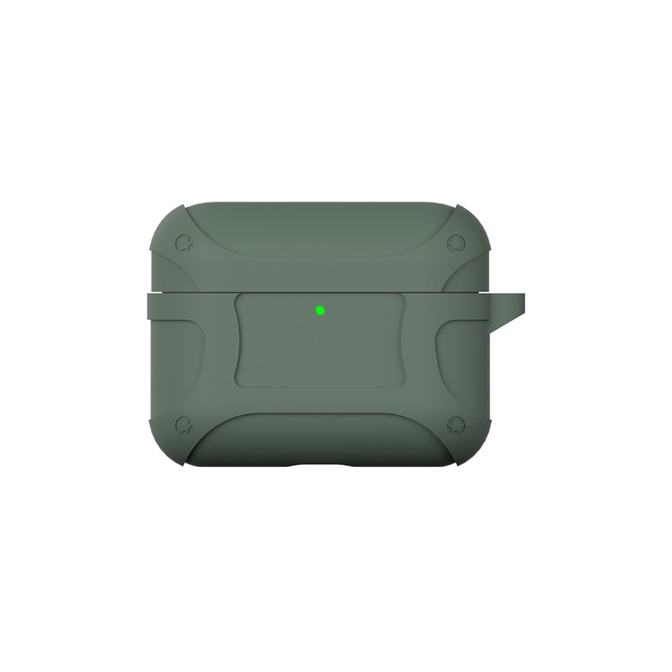 Silicone Líquido O Quinto Caso Armadura Geração Com Fivela Para Airpods Pró - Verde-7
