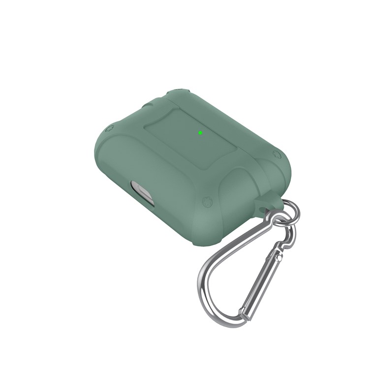 Silicone Líquido O Quinto Caso Armadura Geração Com Fivela Para Airpods Pró - Verde-9