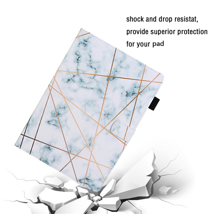 Pattern Printing Leather Card Slots Cover Case for iPad 9.7-inch (2018) - Marbling-5