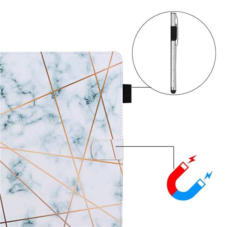 Pattern Printing Leather Card Slots Cover Case for iPad 9.7-inch (2018) - Marbling-6
