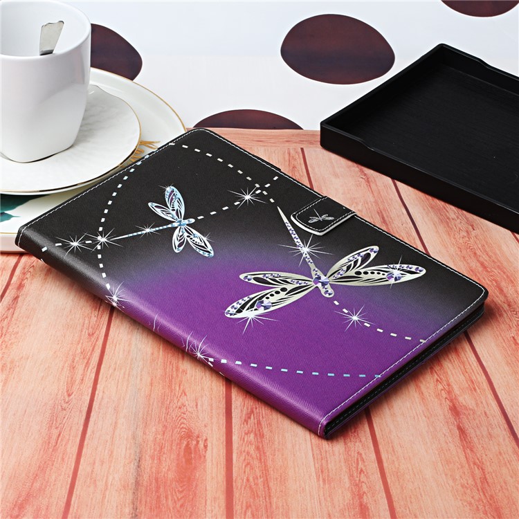 Pattern Printing Leather Card Slots Cover Case for iPad 9.7-inch (2018) - Dragonfly-7