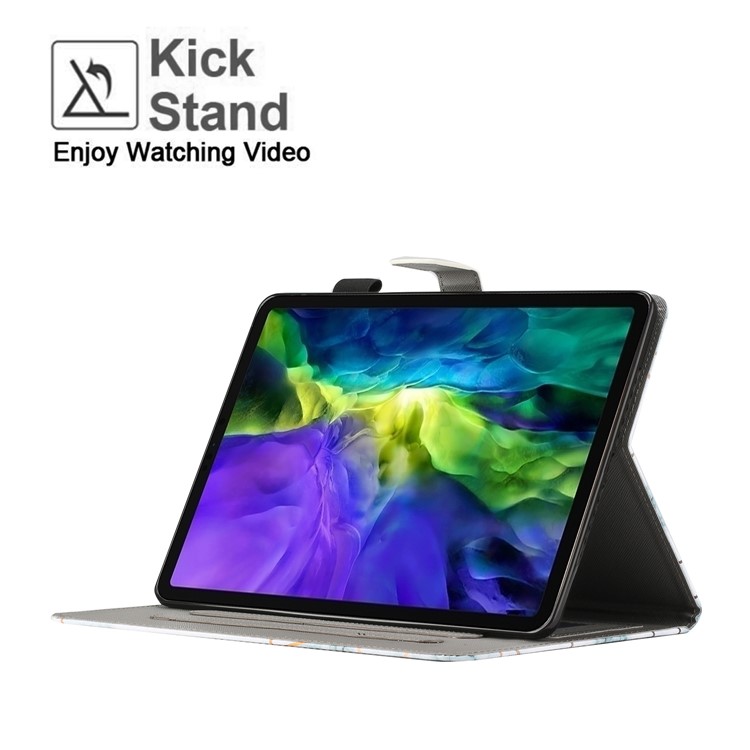 Pattern Printing Leather Card Slots Cover Case for iPad 9.7-inch (2018) - Dragonfly-9