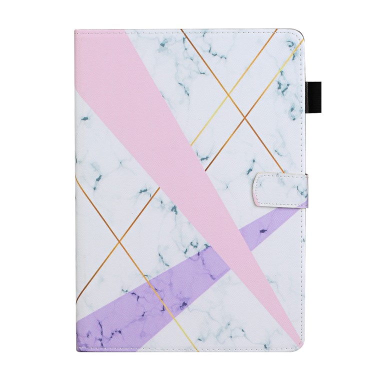 Musterdruckleder-karten-slots Cover-hülle Für Ipad 9,7 Zoll (2018) - Pink Und Lila