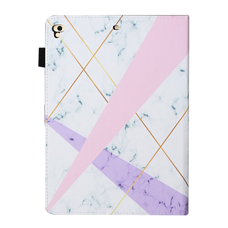 Musterdruckleder-karten-slots Cover-hülle Für Ipad 9,7 Zoll (2018) - Pink Und Lila