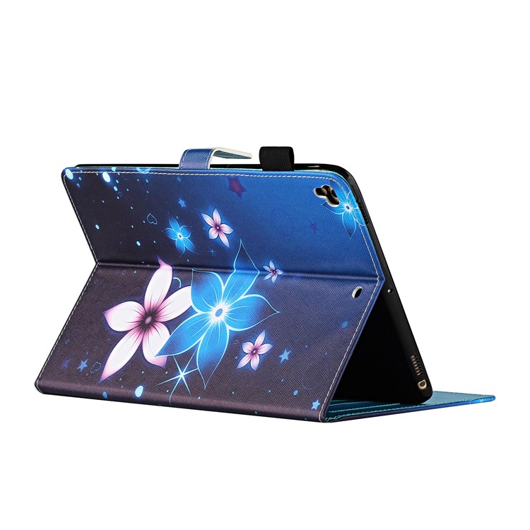 Pattern Printing Leather Card Slots Cover Case for iPad 9.7-inch (2018) - Flower-4