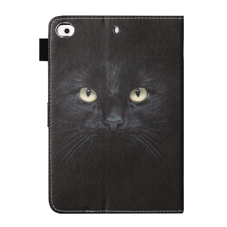 Modèle Impression de Cartes en Cuir Slots Tablet Cover Caxe Pour Ipad Mini 1/2/3/4/5 - Tête de Chat