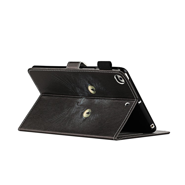 Modèle Impression de Cartes en Cuir Slots Tablet Cover Caxe Pour Ipad Mini 1/2/3/4/5 - Tête de Chat