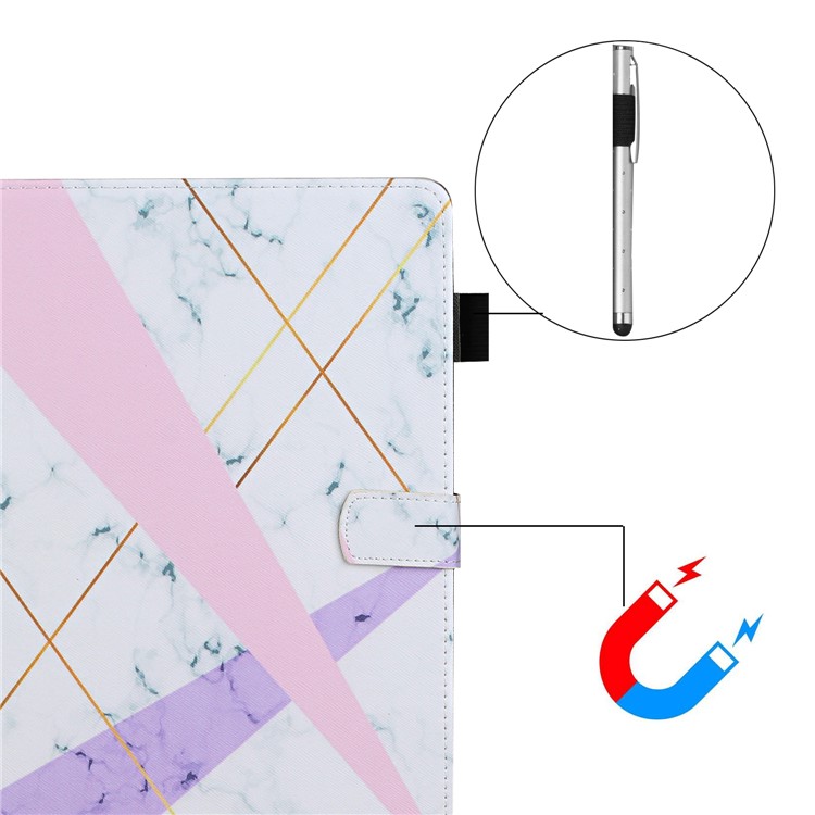 Pattern Printing Leather Card Slots Tablet Cover Case for iPad Mini 1/2/3/4/5 - Pink and Purple-6