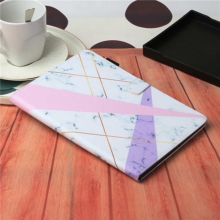 Pattern Printing Leather Card Slots Tablet Cover Case for iPad Mini 1/2/3/4/5 - Pink and Purple-7