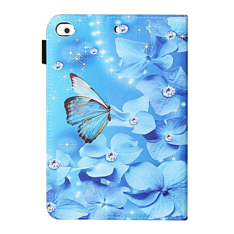 Pattern Printing Leather Card Slots Tablet Cover Case for iPad Mini 1/2/3/4/5 - Butterfly and Flower-3