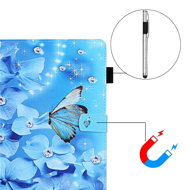 Pattern Printing Leather Card Slots Tablet Cover Case for iPad Mini 1/2/3/4/5 - Butterfly and Flower-6