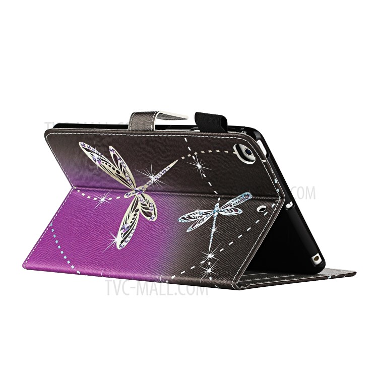 Pattern Printing Leather Card Slots Tablet Cover Case for iPad Mini 1/2/3/4/5 - Dragonfly-4