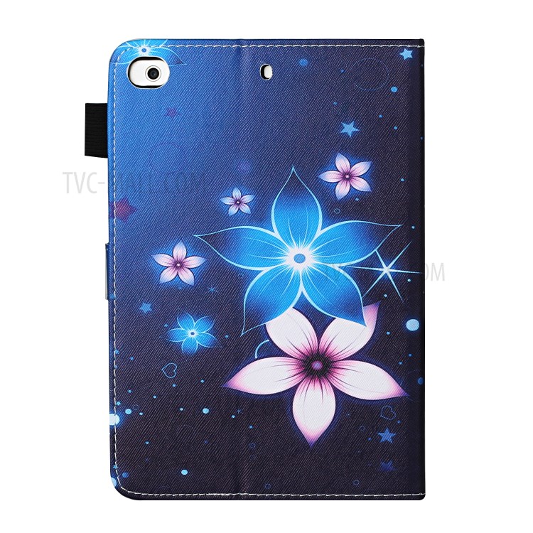 Pattern Printing Leather Card Slots Tablet Cover Case for iPad Mini 1/2/3/4/5 - Flower-3