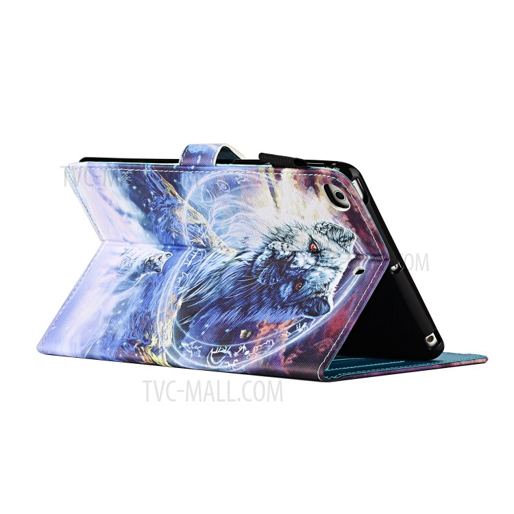 Pattern Printing Leather Card Slots Tablet Cover Case for iPad Mini 1/2/3/4/5 - Wolf-4