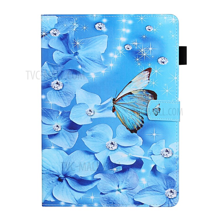 Pattern Printing Cover Leather Stand Card Slots Case for iPad Pro 12.9-inch (2020)/(2018) - Butterfly and Flower-2