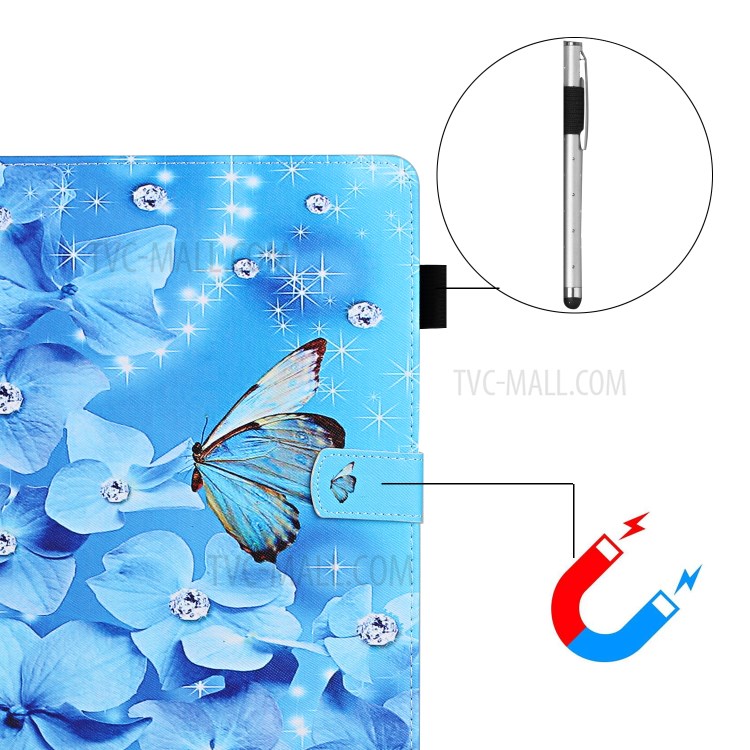 Pattern Printing Cover Leather Stand Card Slots Case for iPad Pro 12.9-inch (2020)/(2018) - Butterfly and Flower-6