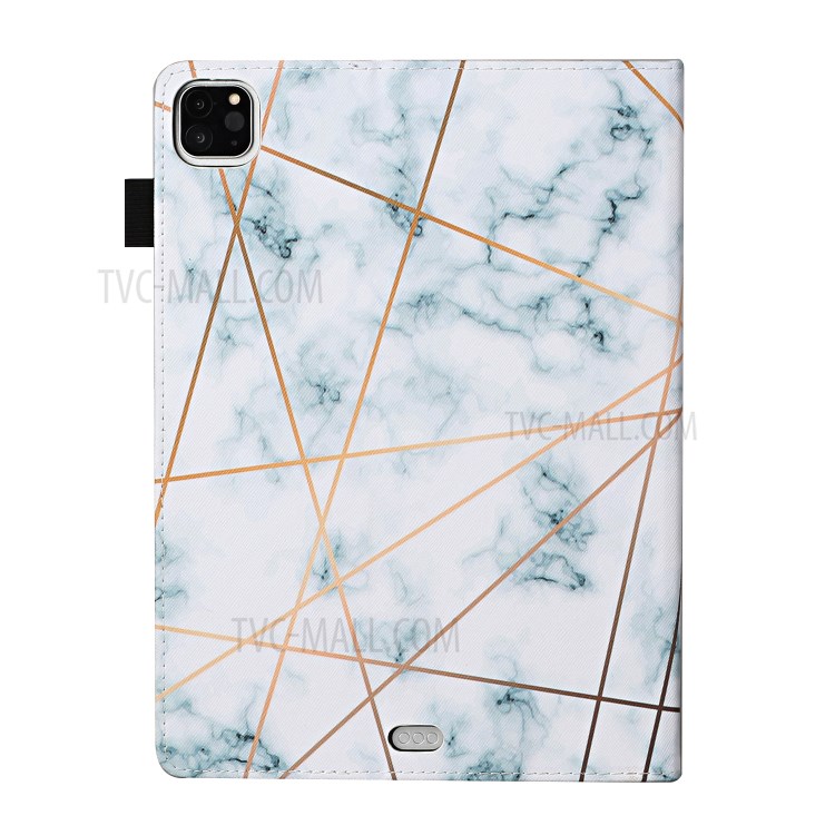 Pattern Printing Cover Leather Stand Card Slots Case for iPad Pro 12.9-inch (2020)/(2018) - Marbling-3