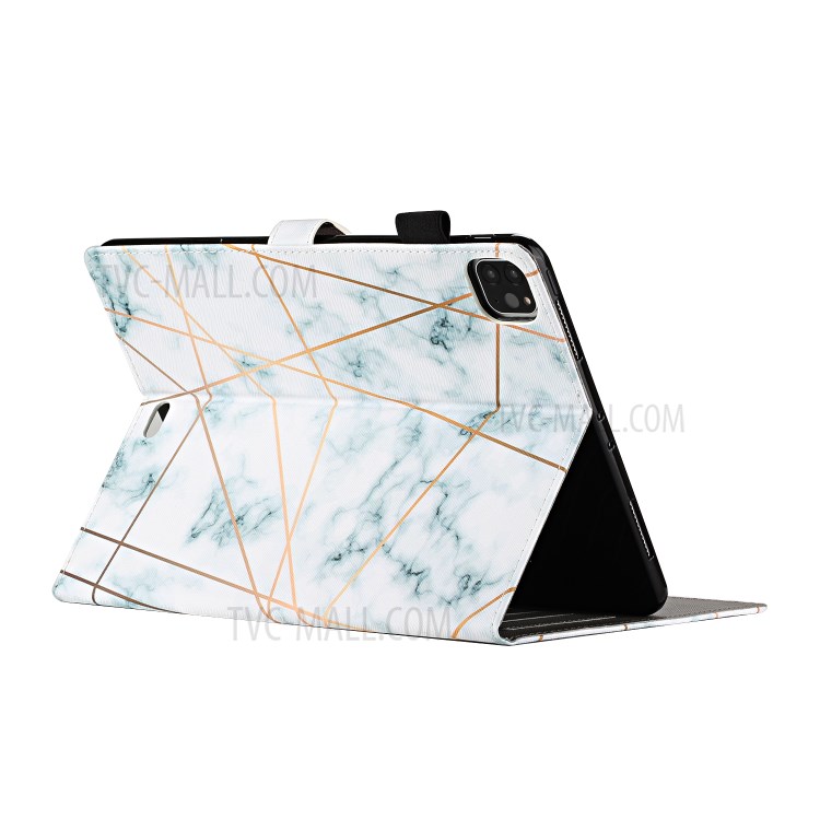 Pattern Printing Cover Leather Stand Card Slots Case for iPad Pro 12.9-inch (2020)/(2018) - Marbling-4