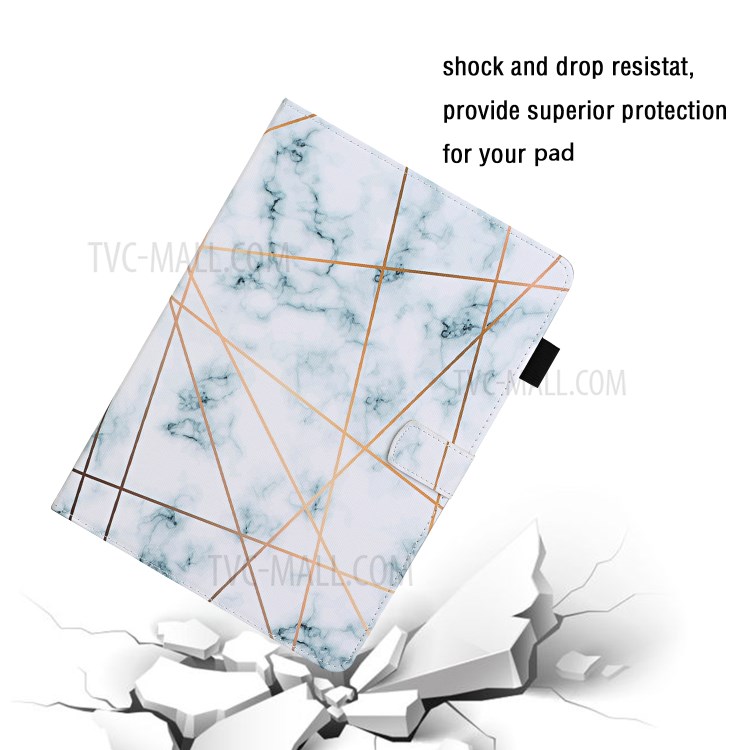 Pattern Printing Cover Leather Stand Card Slots Case for iPad Pro 12.9-inch (2020)/(2018) - Marbling-5
