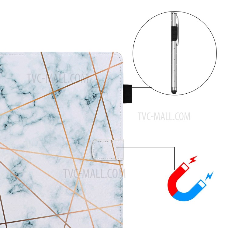 Pattern Printing Cover Leather Stand Card Slots Case for iPad Pro 12.9-inch (2020)/(2018) - Marbling-6