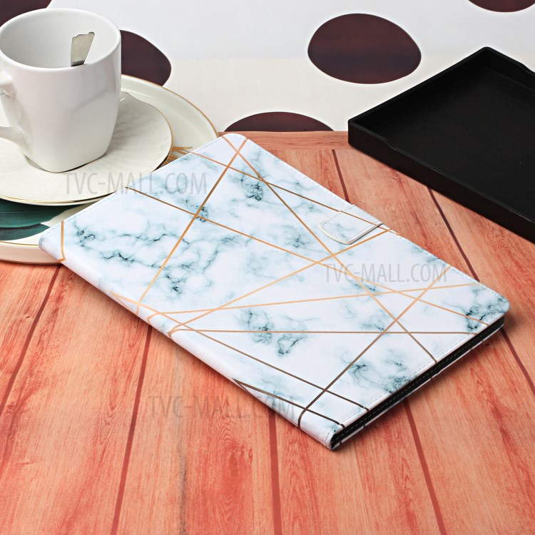 Pattern Printing Cover Leather Stand Card Slots Case for iPad Pro 12.9-inch (2020)/(2018) - Marbling-7