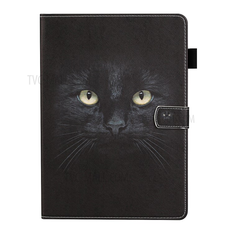 A Impressão De Padrões Tampa Do Suporte Couro Caso Slots De Cartão Para Capas Pro 12,9 Polegadas (2020) / (2018) - Cara De Gato-2