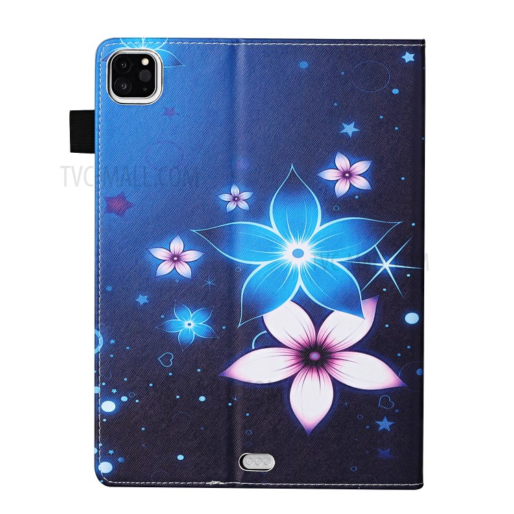 Pattern Printing Cover Leather Stand Card Slots Case for iPad Pro 12.9-inch (2020)/(2018) - Flower-3