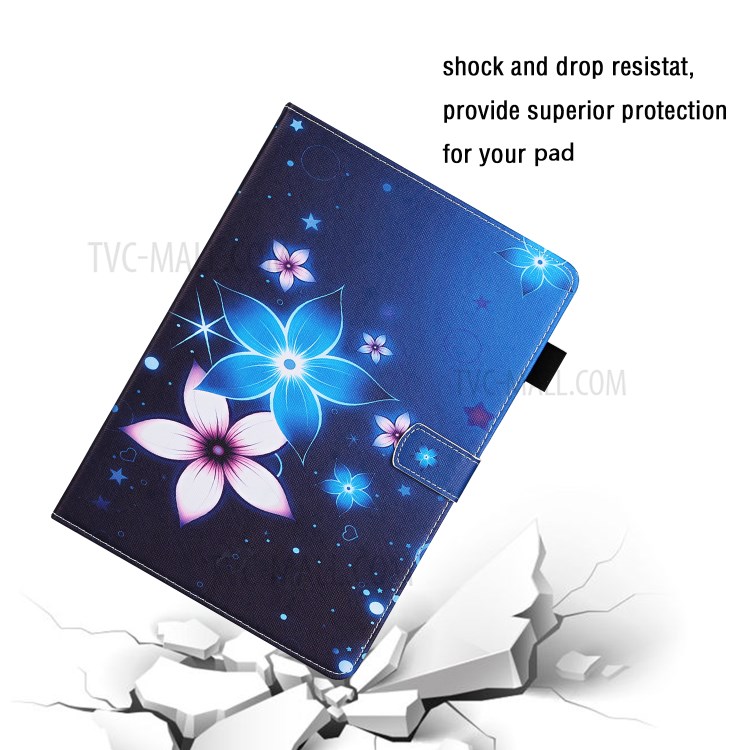 Pattern Printing Cover Leather Stand Card Slots Case for iPad Pro 12.9-inch (2020)/(2018) - Flower-5