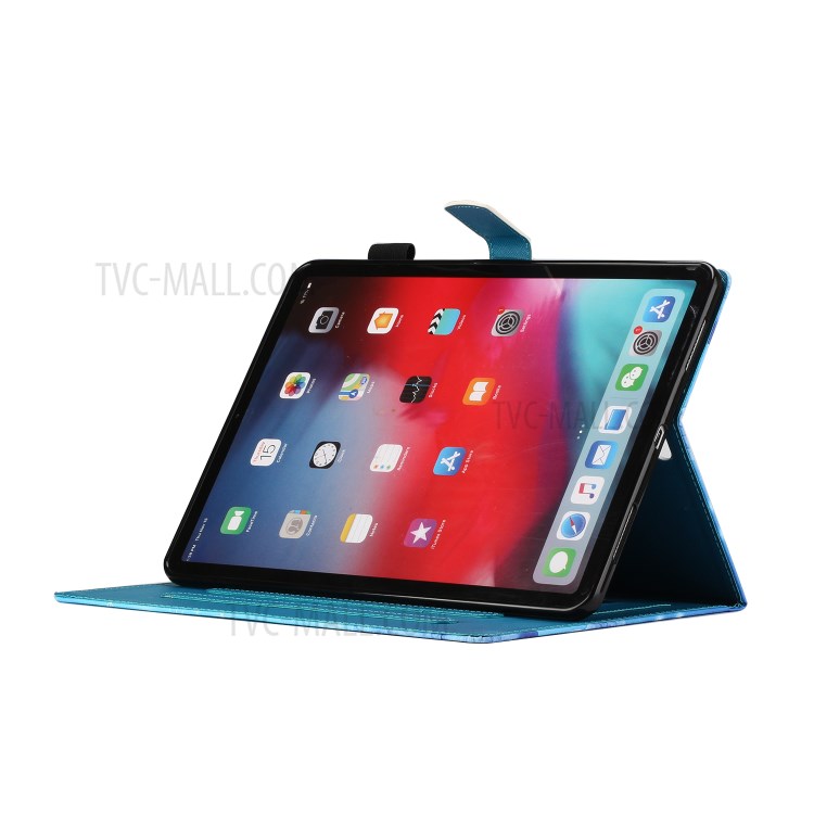 Pattern Printing Cover Leather Stand Card Slots Case for iPad Pro 12.9-inch (2020)/(2018) - Wolf-10