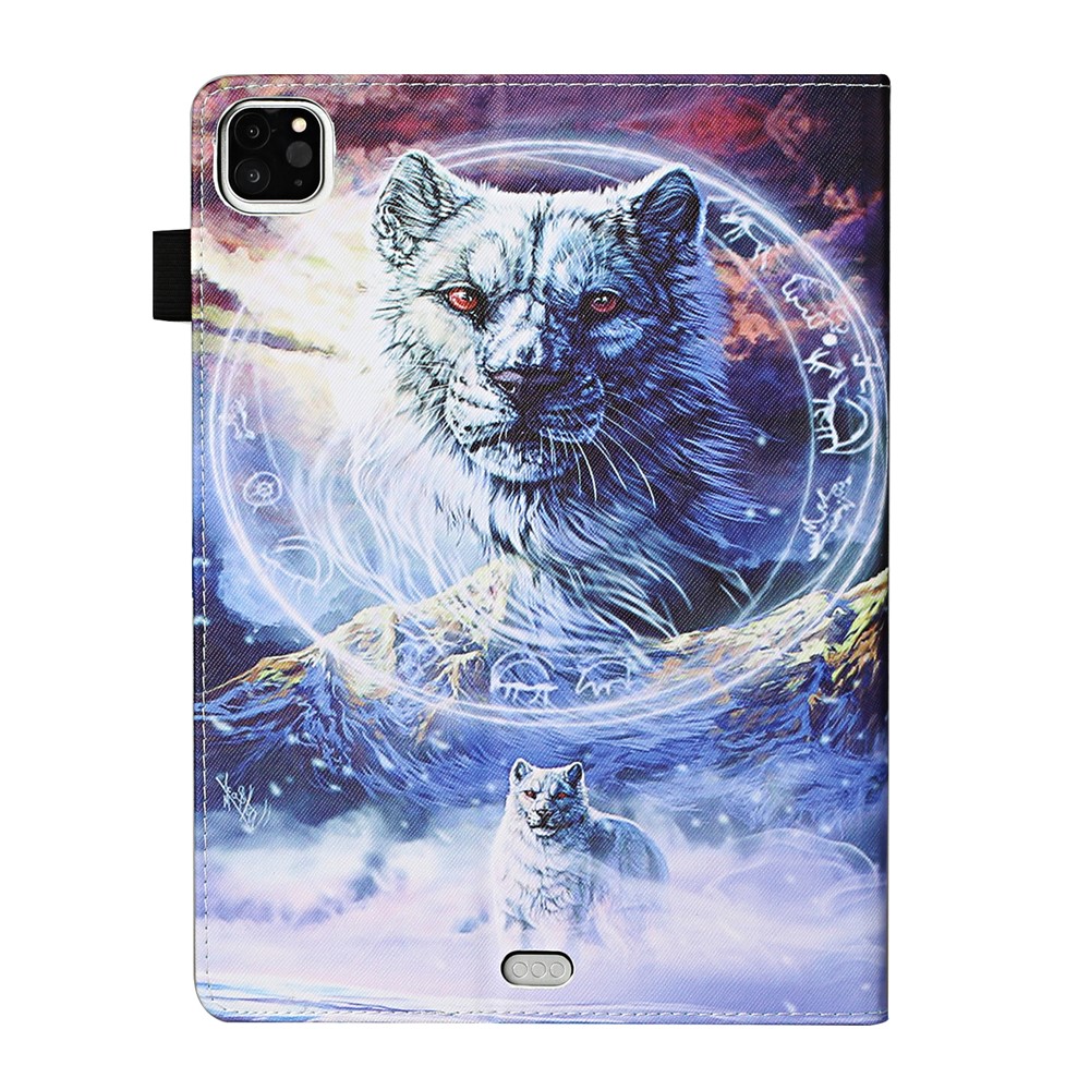 Pattern Printing Leather Card Slots Cover Case for iPad Pro 11-inch (2020)/(2018) - Wolf-3