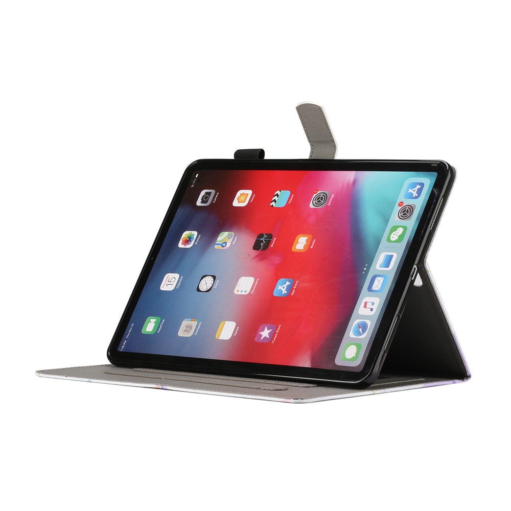 Pattern Printing Leather Card Slots Cover Case for iPad Pro 11-inch (2020)/(2018) - Pink and Purple-10