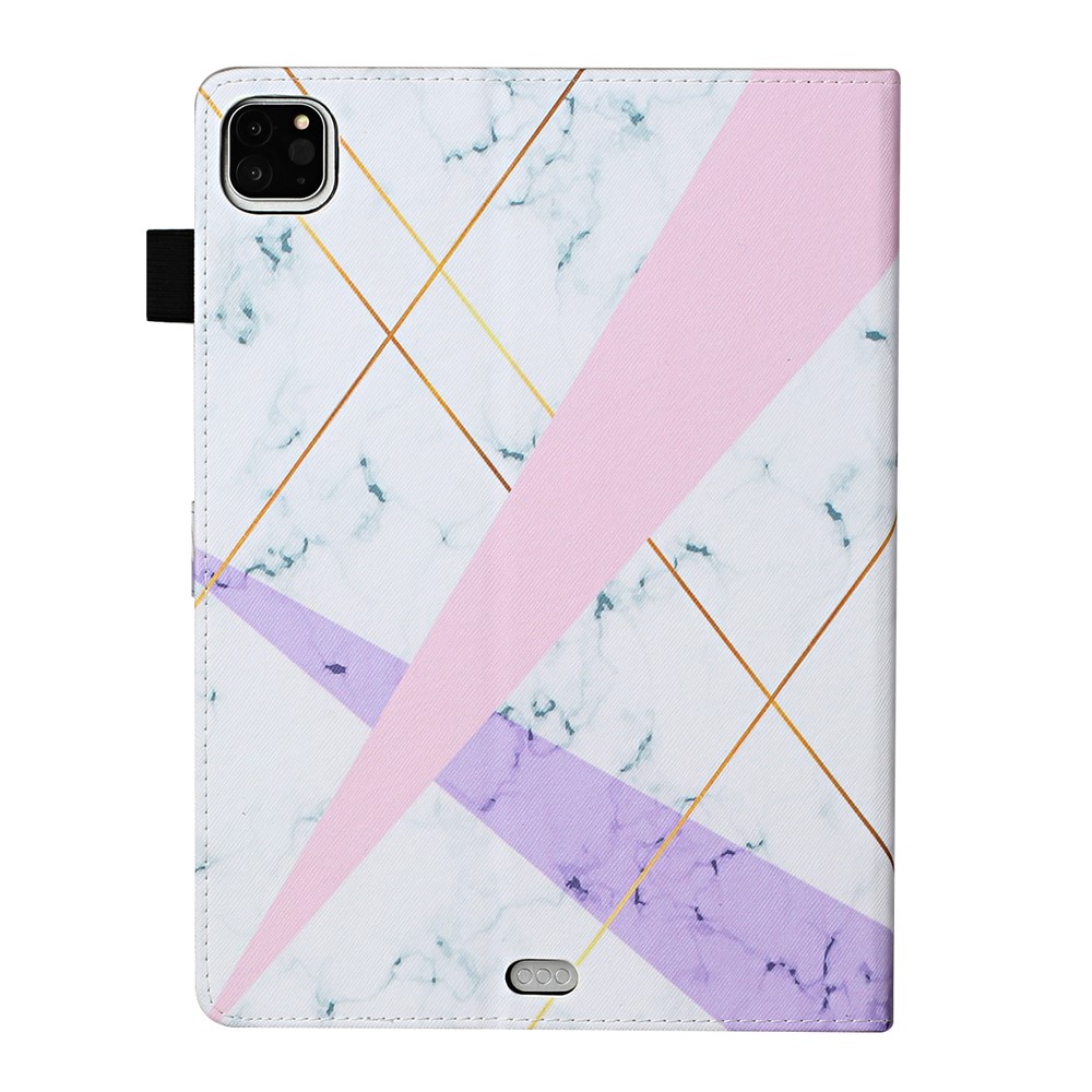Pattern Printing Leather Card Slots Cover Case for iPad Pro 11-inch (2020)/(2018) - Pink and Purple-3
