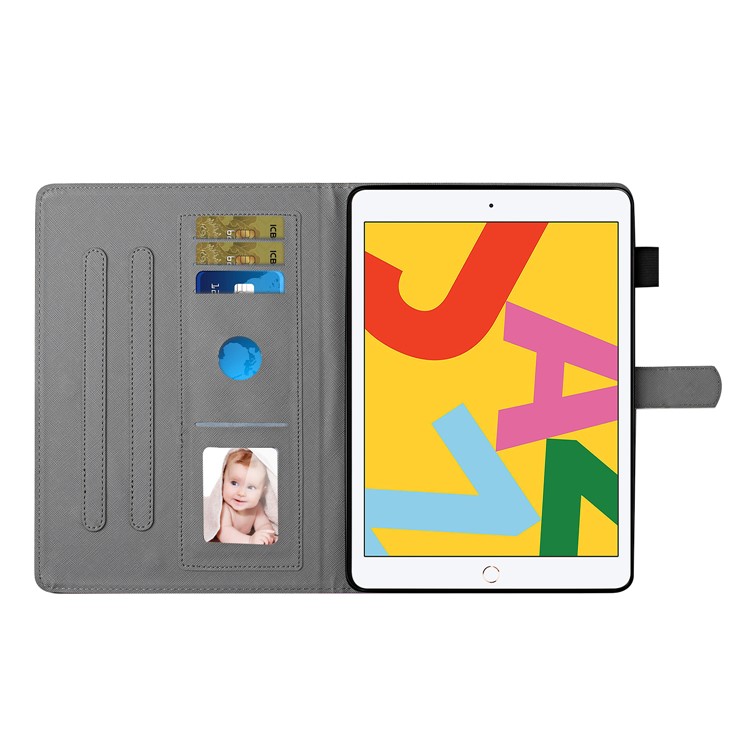 Pattern Printing Protective Leather Stand Card Slots Cover Case for iPad 10.2 (2019)/iPad Pro 10.5-inch (2017) - Dragonfly-11