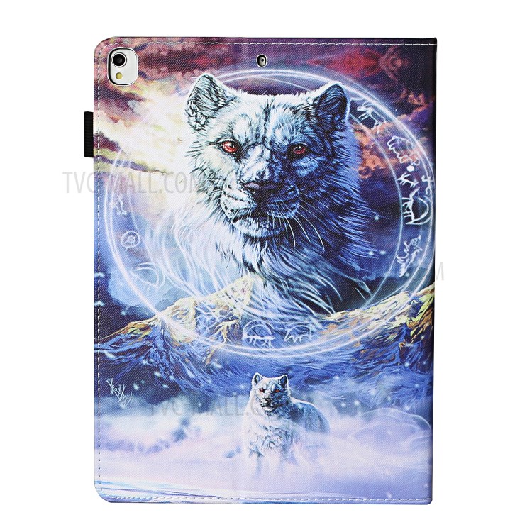 Pattern Printing Protective Leather Stand Card Slots Cover Case for iPad 10.2 (2019)/iPad Pro 10.5-inch (2017) - Wolf-3