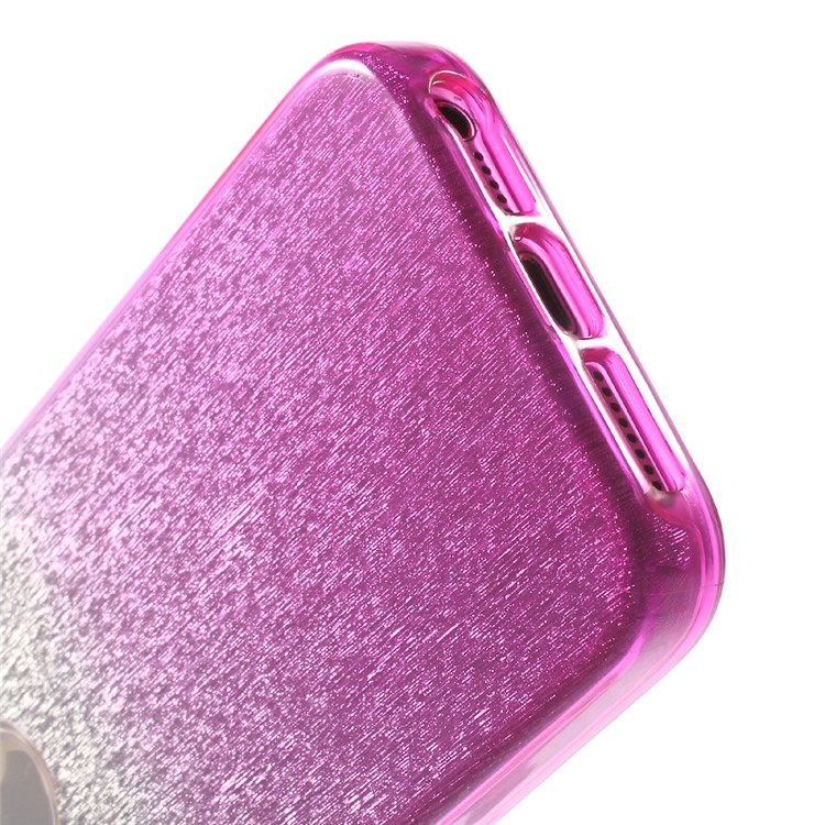 3-in-1 Glaring Piece PC Case Gradient Color TPU Cover for iPhone SE 5s 5 - Rose-4