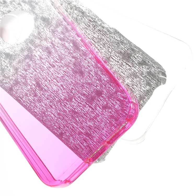 3-in-1 Glaring Piece PC Case Gradient Color TPU Cover for iPhone SE 5s 5 - Rose-9