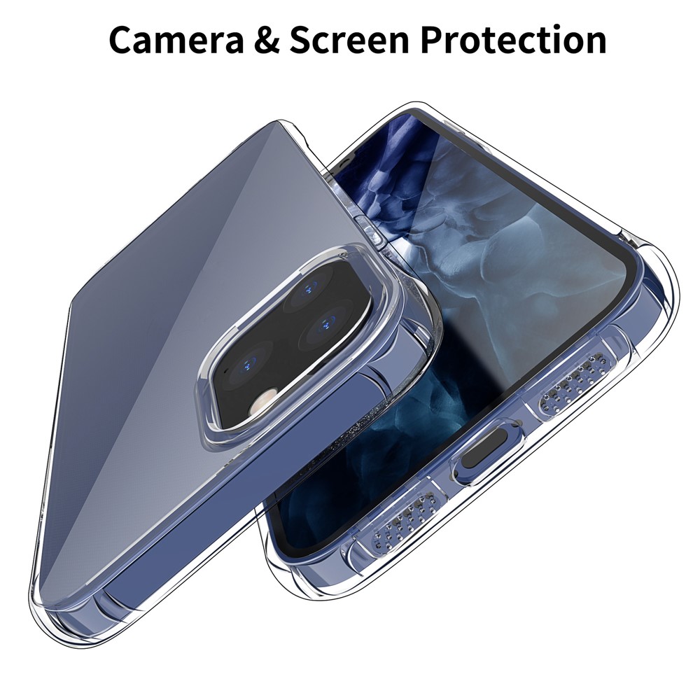 PROJETO LeeU Almofada De Ar À Prova De Choque Tampa Do Telefone TPU Com Jack De Conversão De Voz Para Iphone 12 Pro Máximo De 6,7 Polegadas - Transparente-2