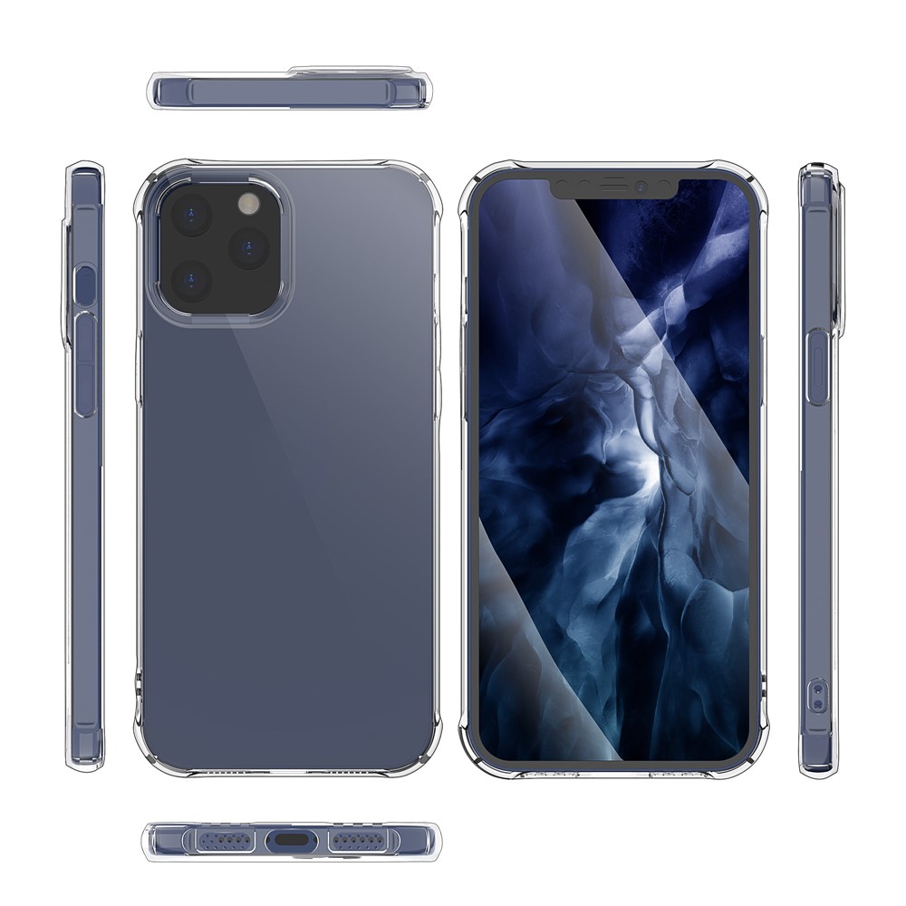 LEEU Design Air Cushion TPU TPU Topla Toplo Para Conversão de Voz da Voz Para Iphone 12 Pro Max 6,7 Polegadas - Transparente-5