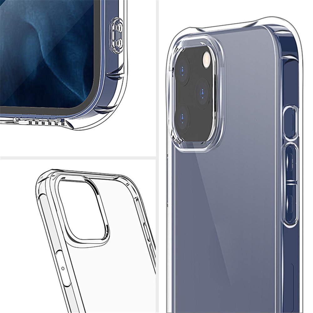 PROJETO LeeU Almofada De Ar À Prova De Choque Tampa Do Telefone TPU Com Jack De Conversão De Voz Para Iphone 12 Pro Máximo De 6,7 Polegadas - Transparente-6
