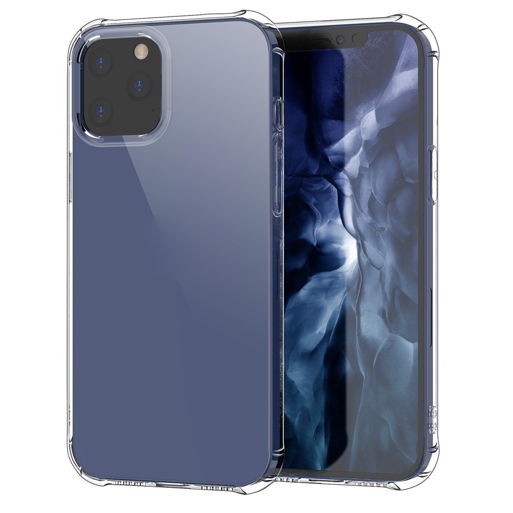 LEEU Design Air Cushion TPU TPU Topla Topa Topa Com Conversão de Voz da Voz Para Iphone 12 Pro 6,1 Polegadas - Transparente