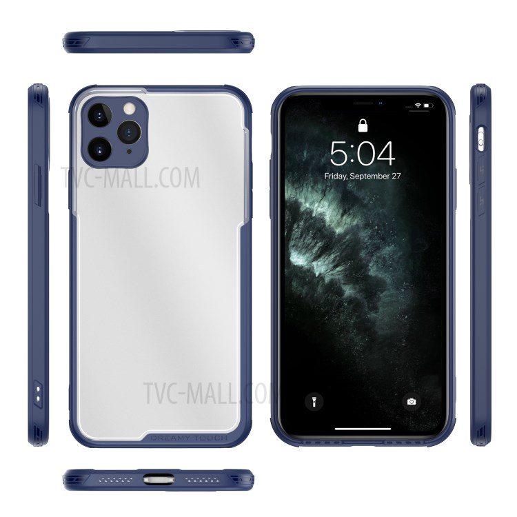 LEEU DESIGN Matte PC +TPU Mobile Phone Cover with Voice Conversion Jack for iPhone 11 Pro 5.8 inch - Blue-10